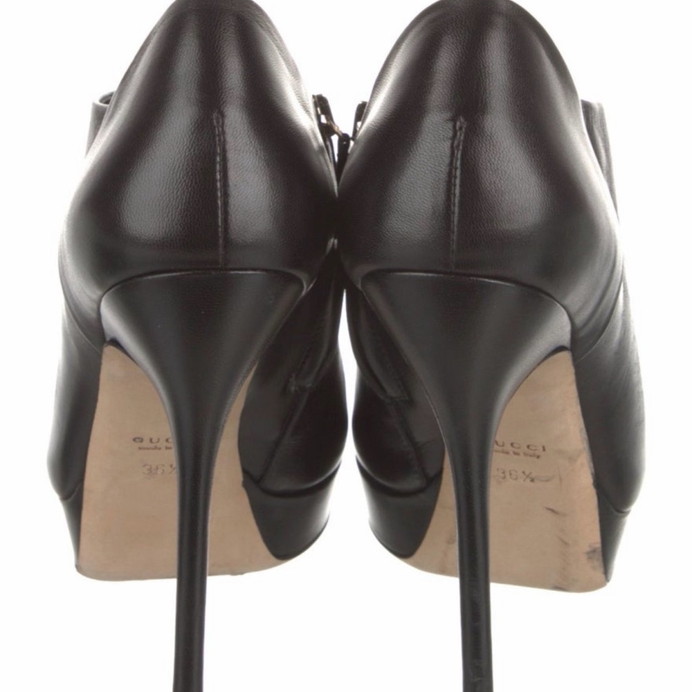 Gucci Black Leather Platform Pumps - Picture 4 of 5